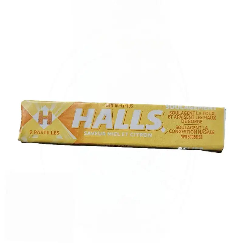 Halls Menthol 9 Pastilles Honey Lemon Flavour image 0