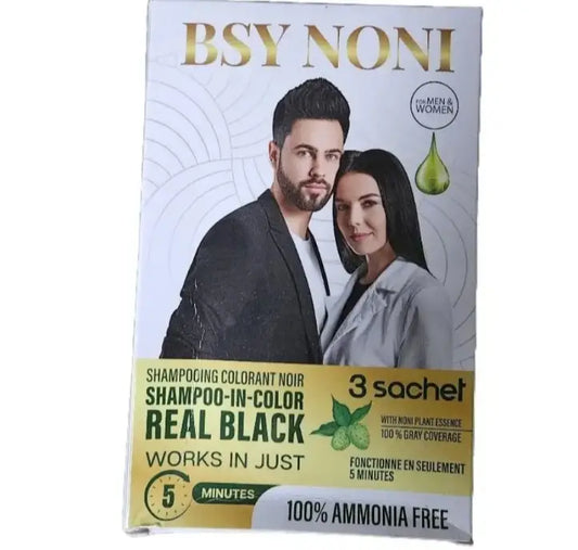 Bsy Noni for Men &amp; Women Shampoo In Color Real Black 5 minutes
3 sachet image 0