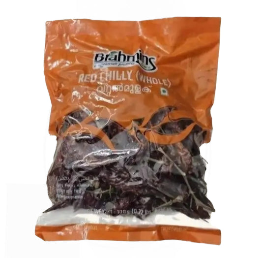 Brahmins Premium Red Whole Chilly - 100g വറ്റൽ മുളക്