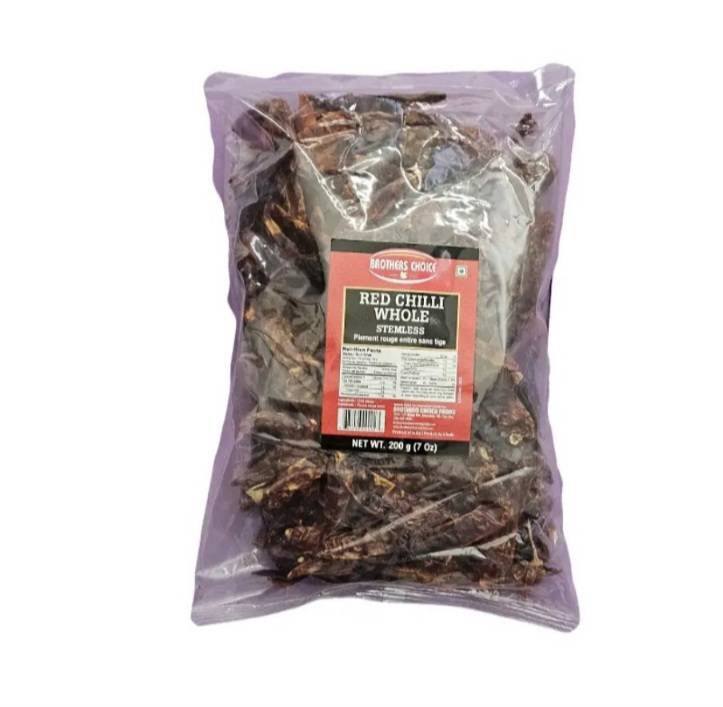 Brothers Choice Red Chilli Whole 200g: Stemless red chilly undakka milagu