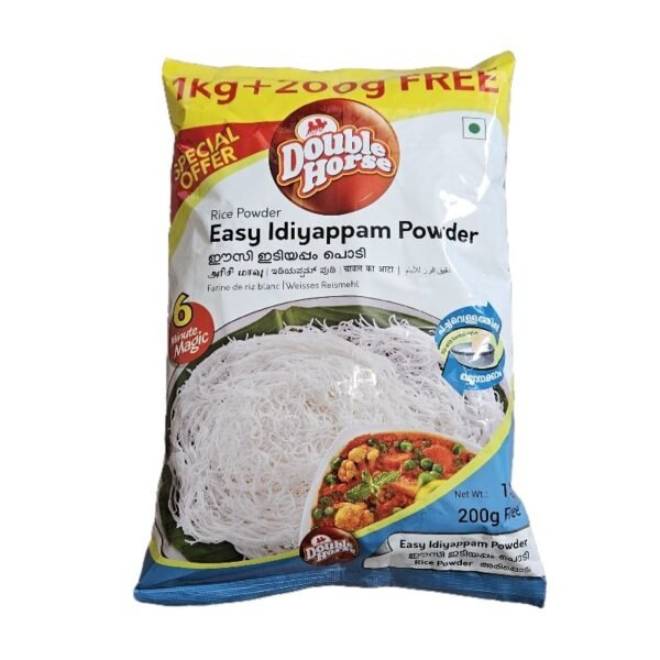 Double Horse Easy Idiyappam Powder 1Kg +200gvFree(noolappam Ari podi rice flour powder)