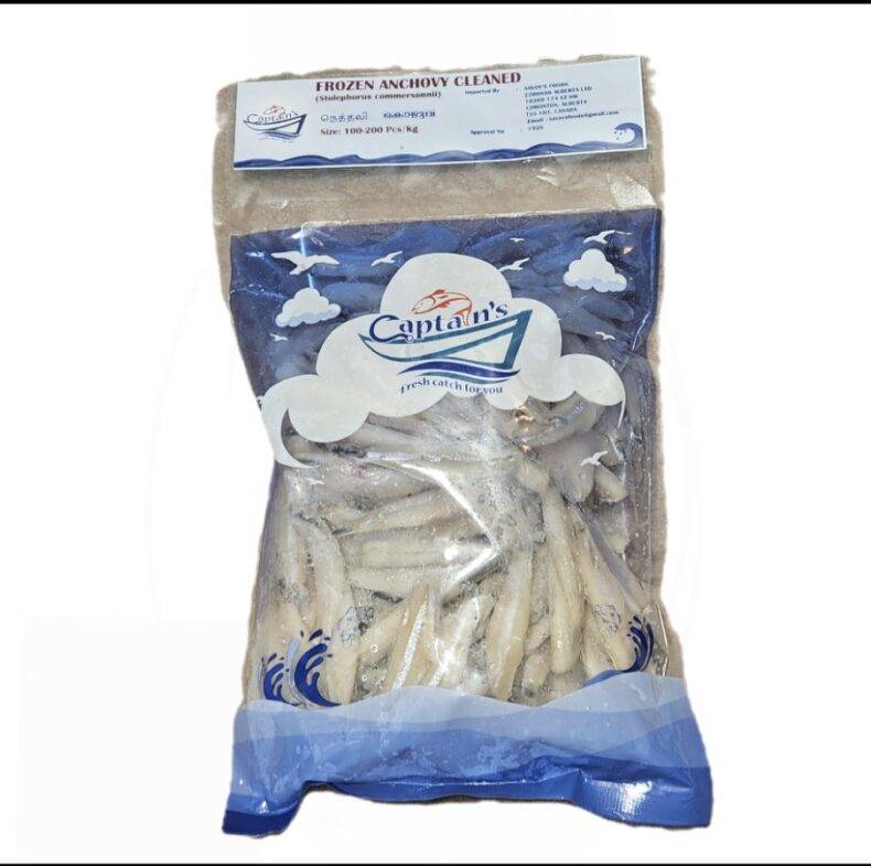 Captain’s Frozen Anchovy Pan ready 100-200(small) 1.5 LB