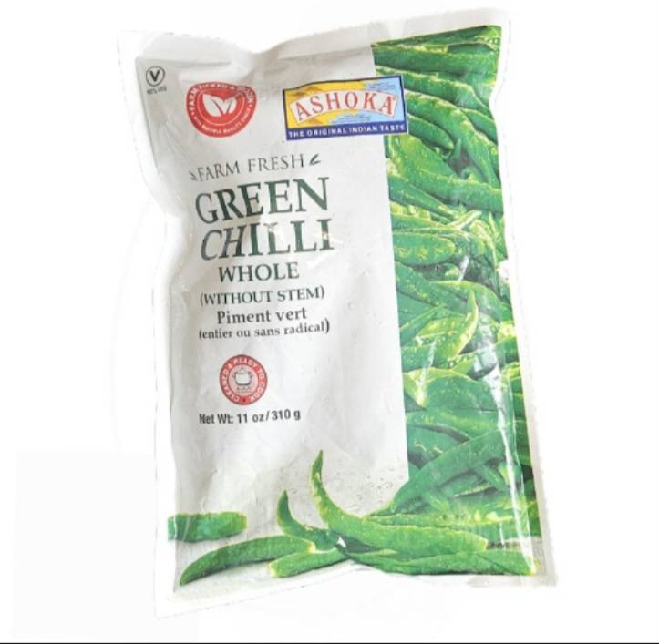 Ashoka Frozen Green Chilli Whole 310g
