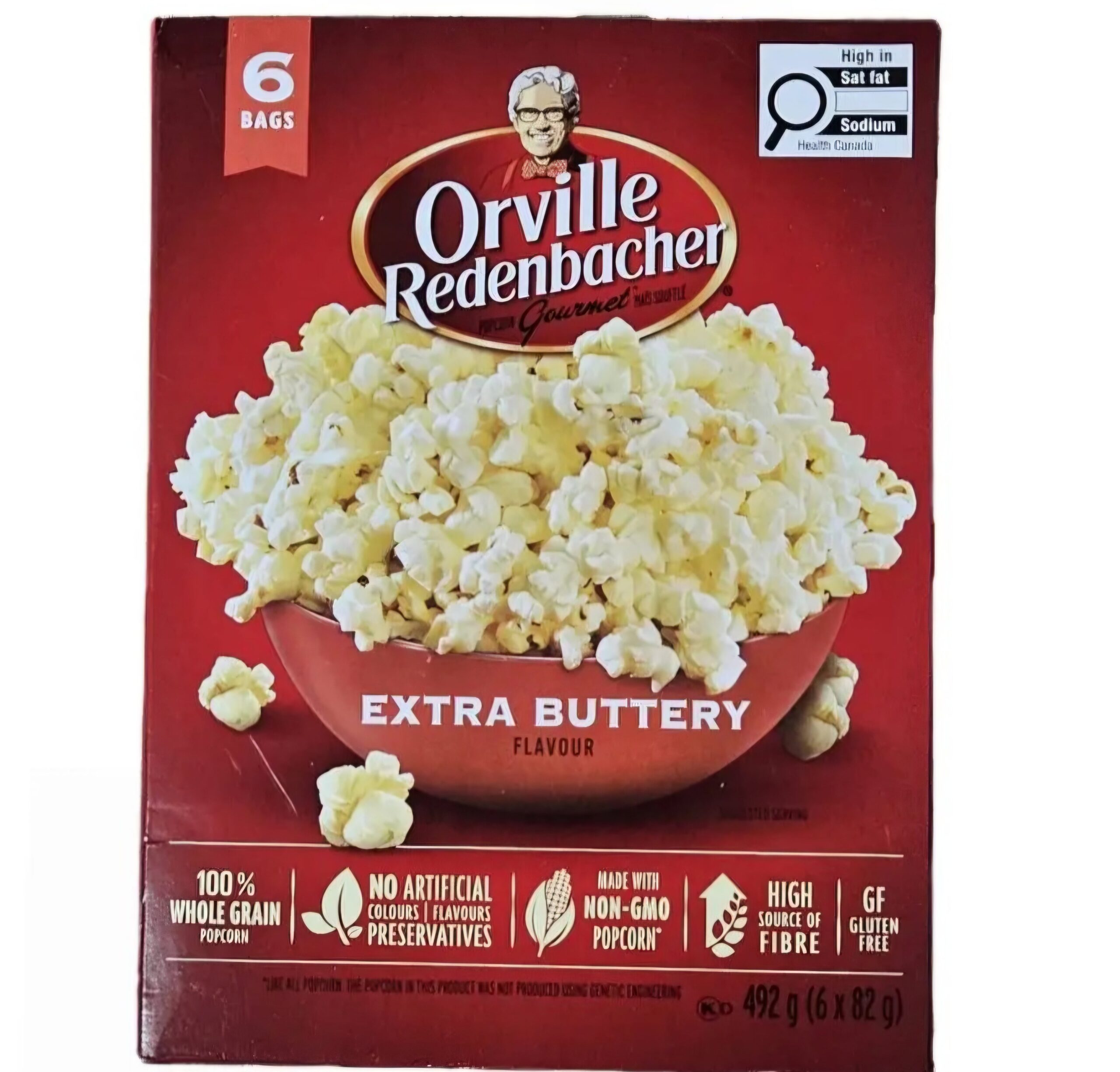 Orville Redenbacher PopCorn Extra Buttery Flavour 6 Bags 492g