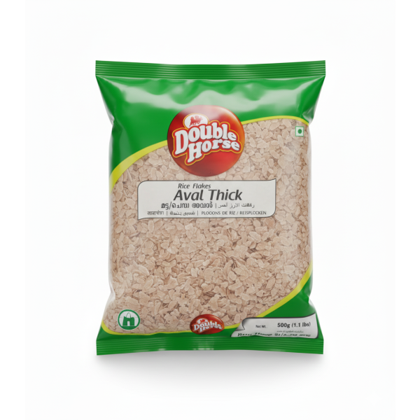 Double Horse Red Rice Flakes (Aval ) Thick 500g.